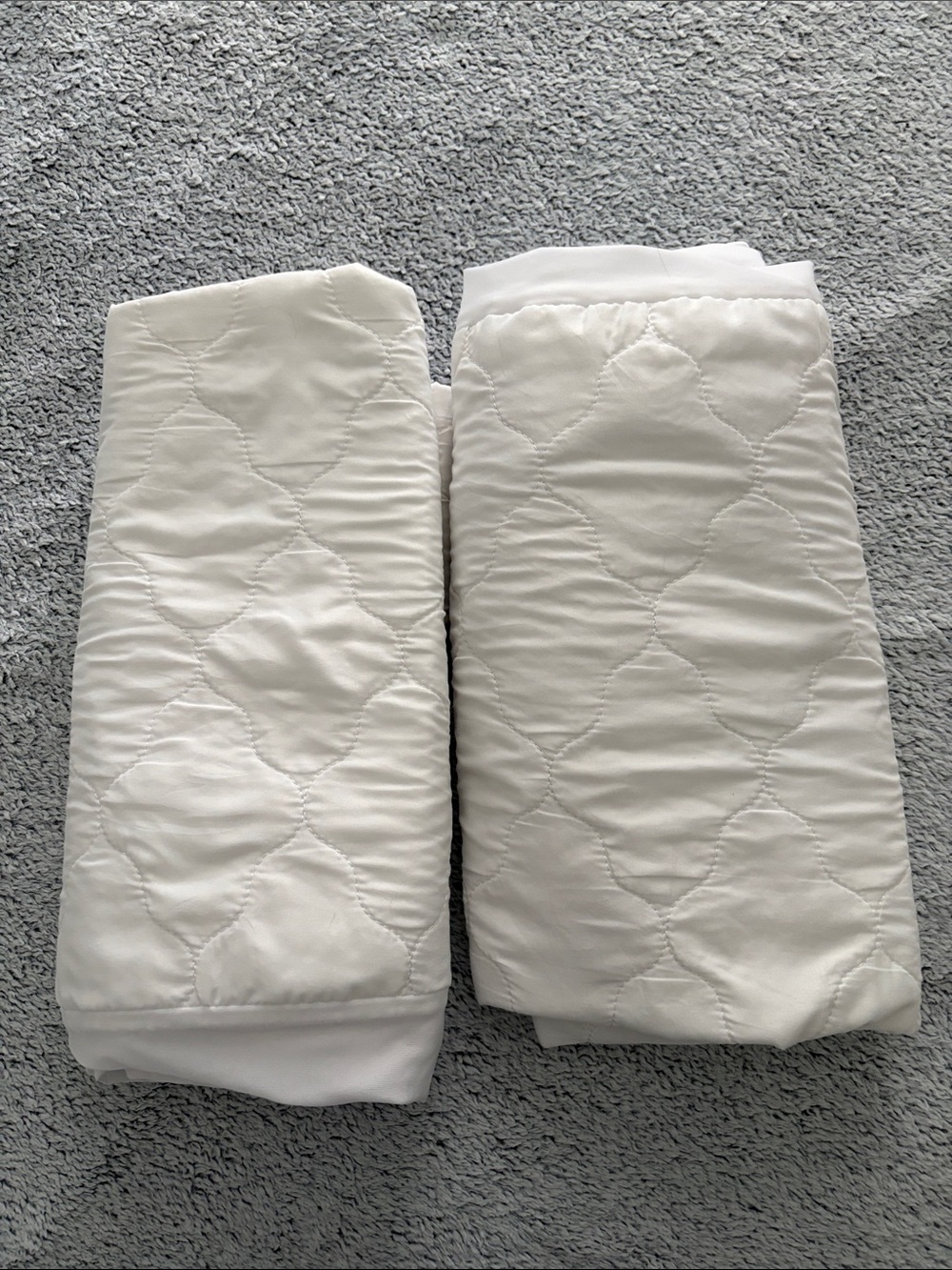 Quilted White Waterproof Crib Mattress Cover Protectors (2)